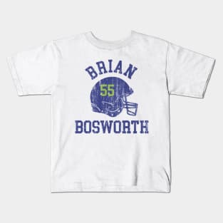 Brian Bosworth Seattle Helmet Font Kids T-Shirt